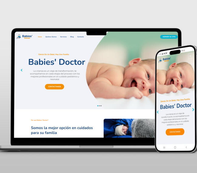 Babies doctor mockup mobile and laptop